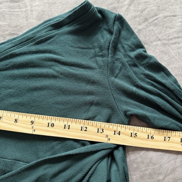 Alix Nyc Long Sleeve Bodysuit Asymmetrical Blake Jade Green Large - Picture 4 of 8